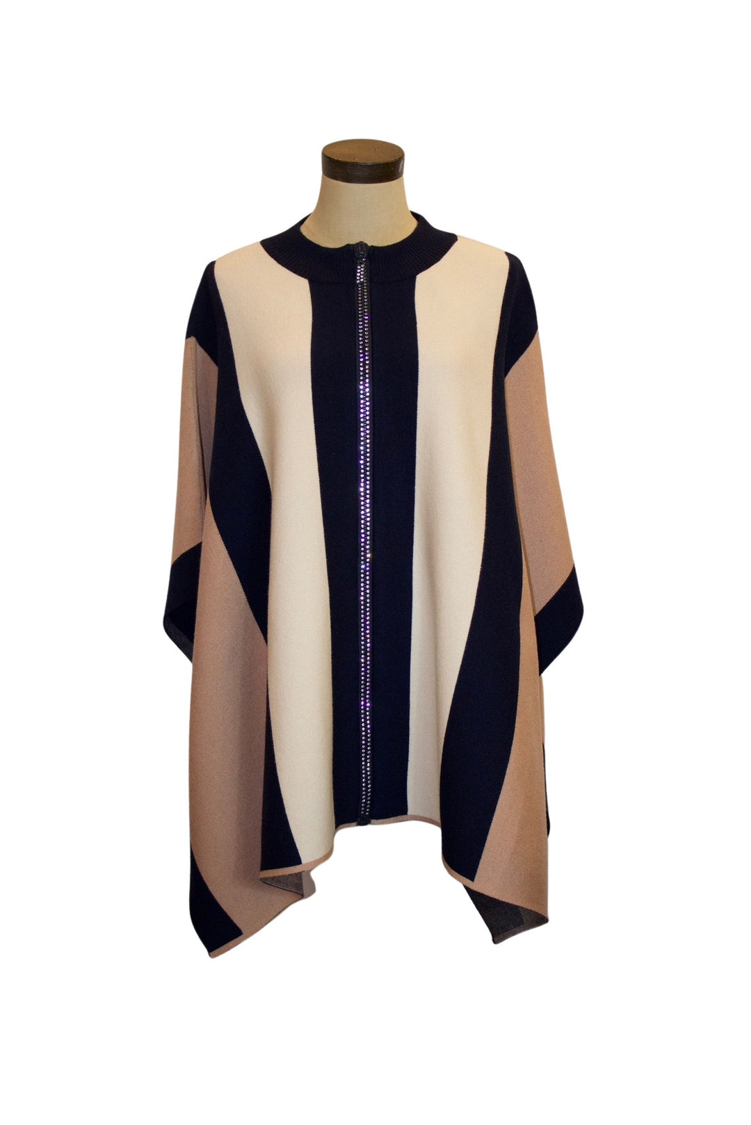 OS228 - Bling Zippered Poncho-08-Scarves/Wraps-Weavz-Krista Anne's Boutique, Women's Fashion and Accessories Located in Oklahoma City, OK and Black Mountain, NC