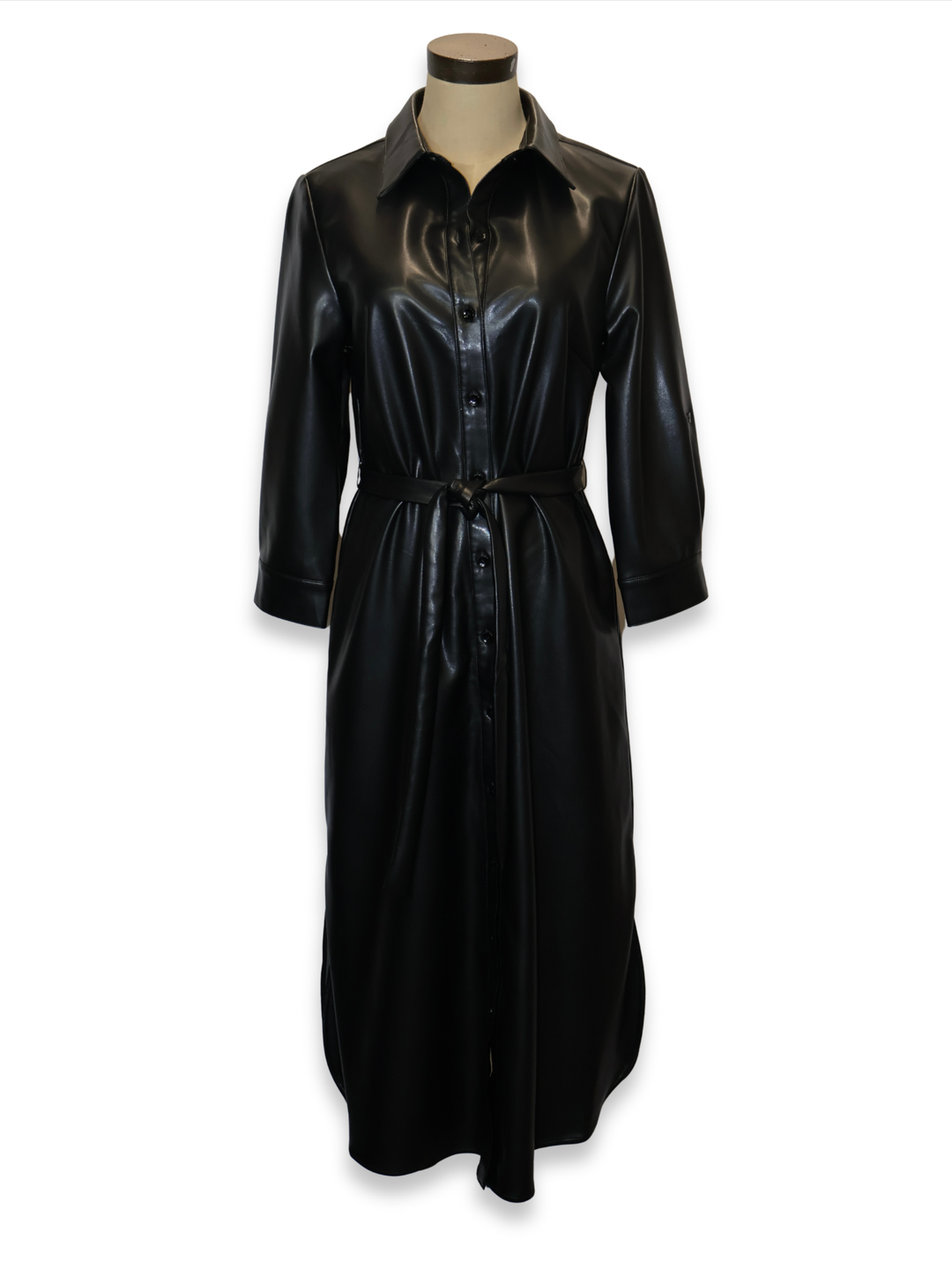 204324 - Belted Leather Dress XL / Black 204324 - Belted Leather Dress XL / Black