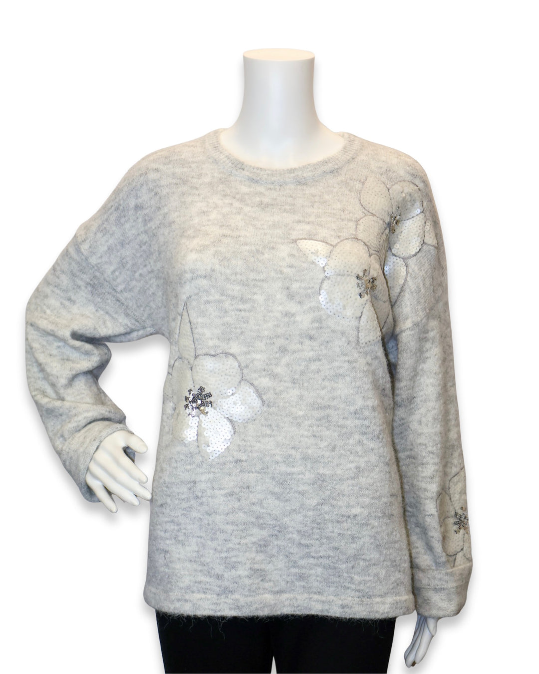 FK285 - Sequin Floral Cozy Sweater-05-Sweaters-Picadilly-Krista Anne's Boutique, Women's Fashion and Accessories Located in Oklahoma City, OK and Black Mountain, NC