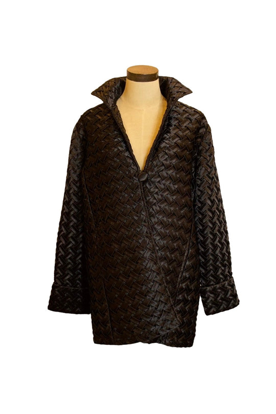 CS1-18 - Ribbon Weave Long Jacket-01-Jackets/Blazers-Weavz-Krista Anne's Boutique, Women's Fashion and Accessories Located in Oklahoma City, OK and Black Mountain, NC