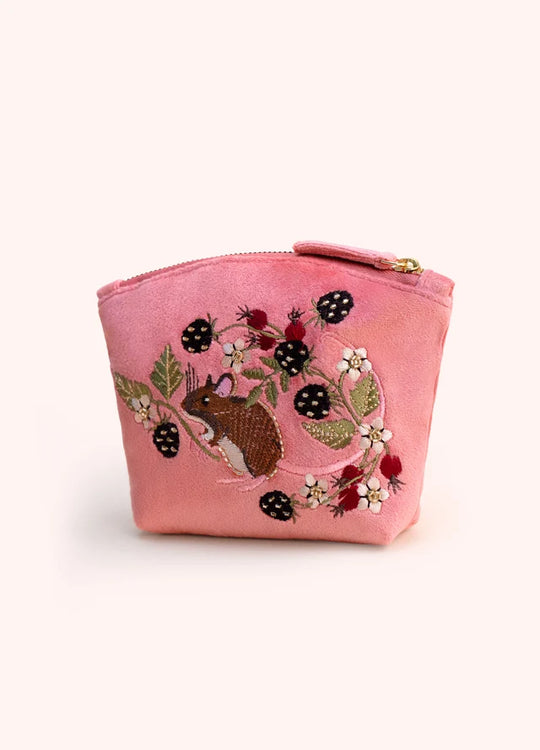 VMP41 - Embroidered Mouse Mini Pouch-09-Accessories-Powder-Krista Anne's Boutique, Women's Fashion and Accessories Located in Oklahoma City, OK and Black Mountain, NC