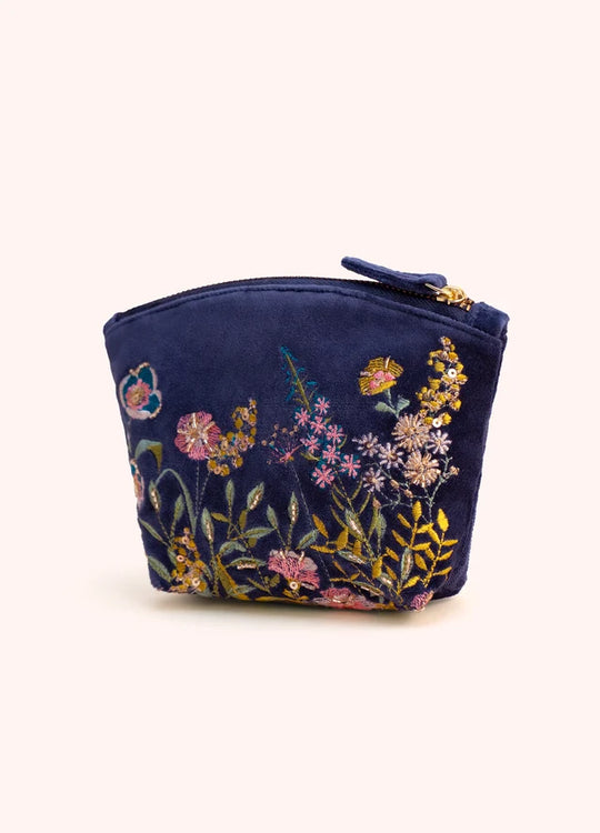 VMP42 - Embroidered Floral Hedgerow Mini Pouch-09-Accessories-Powder-Krista Anne's Boutique, Women's Fashion and Accessories Located in Oklahoma City, OK and Black Mountain, NC