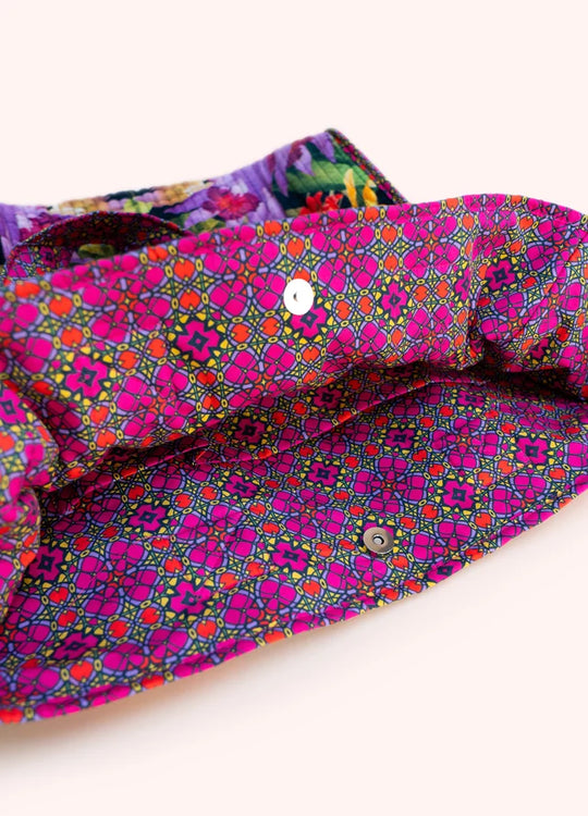 VQT5 - Botanical Kaleidoscope Velvet Quilted Tote-09-Accessories-Powder-Krista Anne's Boutique, Women's Fashion and Accessories Located in Oklahoma City, OK and Black Mountain, NC