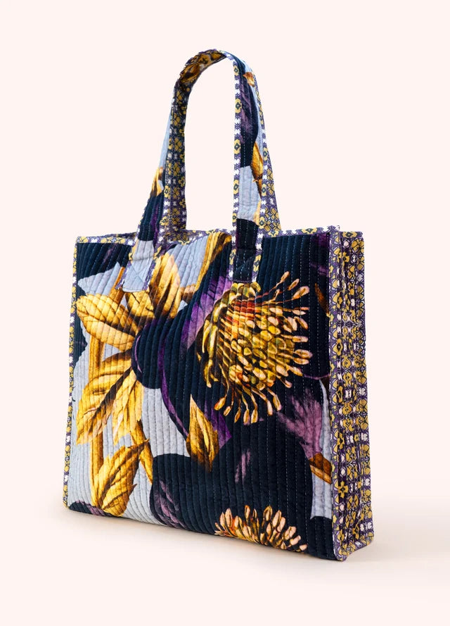VQT7 - Hellebore Velvet Quilted Tote-09-Accessories-Powder-Krista Anne's Boutique, Women's Fashion and Accessories Located in Oklahoma City, OK and Black Mountain, NC
