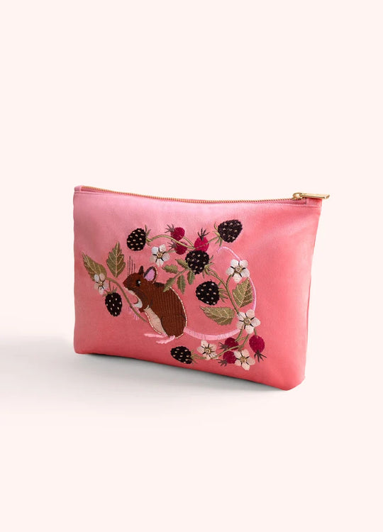 VZP32 - Embroidered Mouse Zip Pouch-09-Accessories-Powder-Krista Anne's Boutique, Women's Fashion and Accessories Located in Oklahoma City, OK and Black Mountain, NC