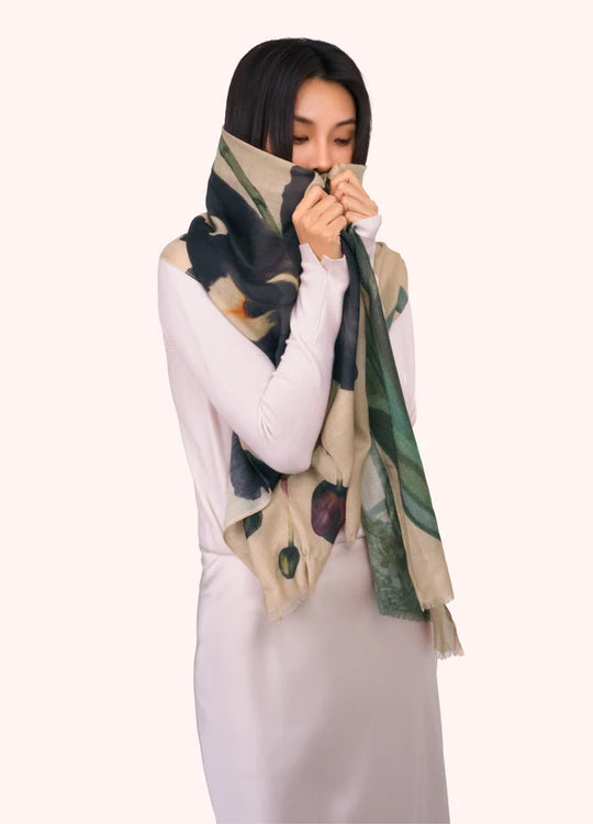 WWS9 - Midnight Orchid Wool Mix Scarf-09-Accessories-Powder-Krista Anne's Boutique, Women's Fashion and Accessories Located in Oklahoma City, OK and Black Mountain, NC