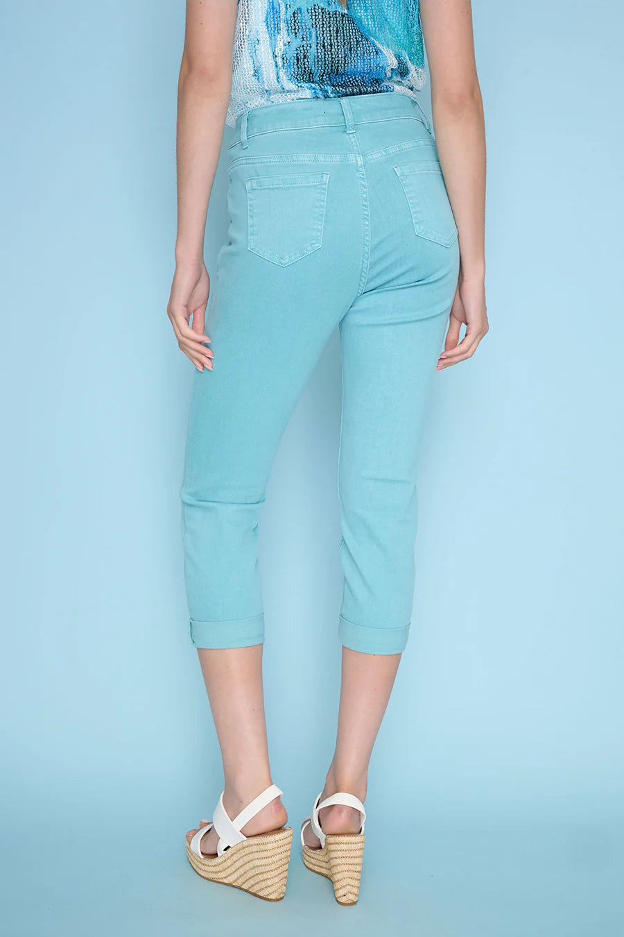 Z6942 - Cuffed Cropped Jeans-04-Bottoms-Picadilly-Krista Anne's Boutique, Women's Fashion and Accessories Located in Oklahoma City, OK and Black Mountain, NC