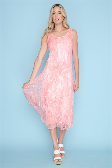 ZC602UO - Sleeveless Floral Dress-06-Dresses/Jumpsuits-Picadilly-Krista Anne's Boutique, Women's Fashion and Accessories Located in Oklahoma City, OK and Black Mountain, NC