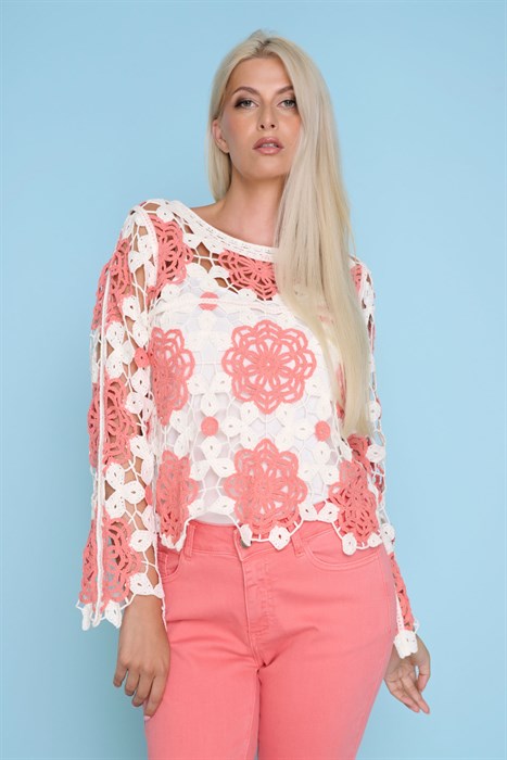 ZE149 - Crochet Long Sleeve Top-02-Tops/Blouses-Picadilly-Krista Anne's Boutique, Women's Fashion and Accessories Located in Oklahoma City, OK and Black Mountain, NC