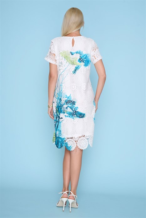 ZN610FX - Printed Crochet Lined Dress-06-Dresses/Jumpsuits-Picadilly-Krista Anne's Boutique, Women's Fashion and Accessories Located in Oklahoma City, OK and Black Mountain, NC