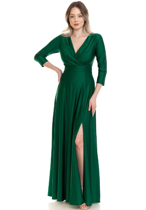 7064 - Satin A-Line Gown