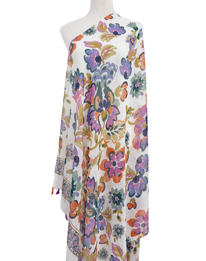 JC023517 - Watercolor Floral Scarf-08-Scarves/Wraps-JC Sunny Fashion-Krista Anne's Boutique, Women's Fashion and Accessories Located in Oklahoma City, OK and Black Mountain, NC