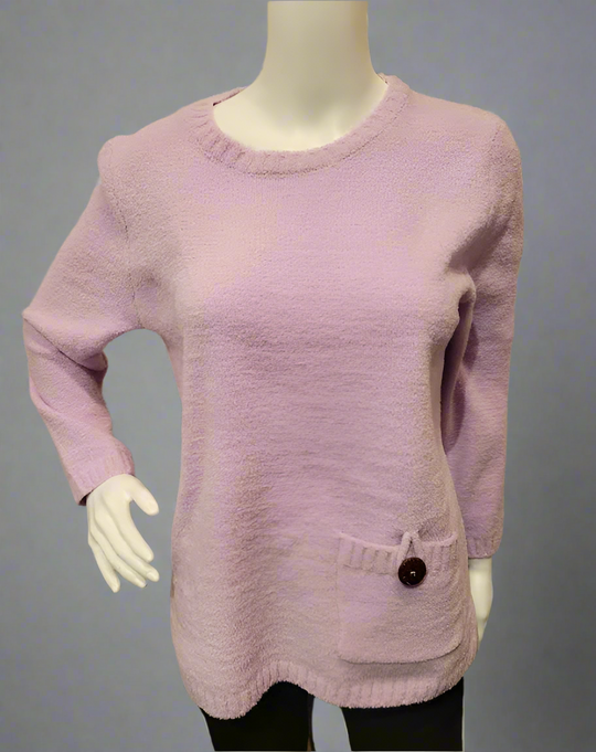 CHE0045 - Plushy Front Pocket Pullover-05-Sweaters-Lulu-B-Krista Anne's Boutique, Women's Fashion and Accessories Located in Oklahoma City, OK and Black Mountain, NC