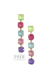 9PE387 - Square rhinestone drop earring-10-Jewelry-Pink Panache Brands-Krista Anne's Boutique, Women's Fashion and Accessories Located in Oklahoma City, OK and Black Mountain, NC