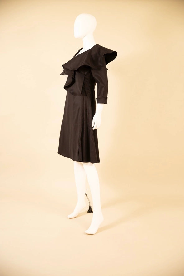 F26030 - A-Line Dress w/ Ruffle V Neckline