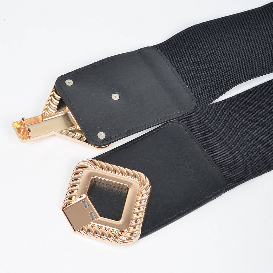 Double Diamond Buckle Stretch Belt-09-Accessories-3AM BY H&D ACCESSORIES-Krista Anne's Boutique, Women's Fashion and Accessories Located in Oklahoma City, OK and Black Mountain, NC