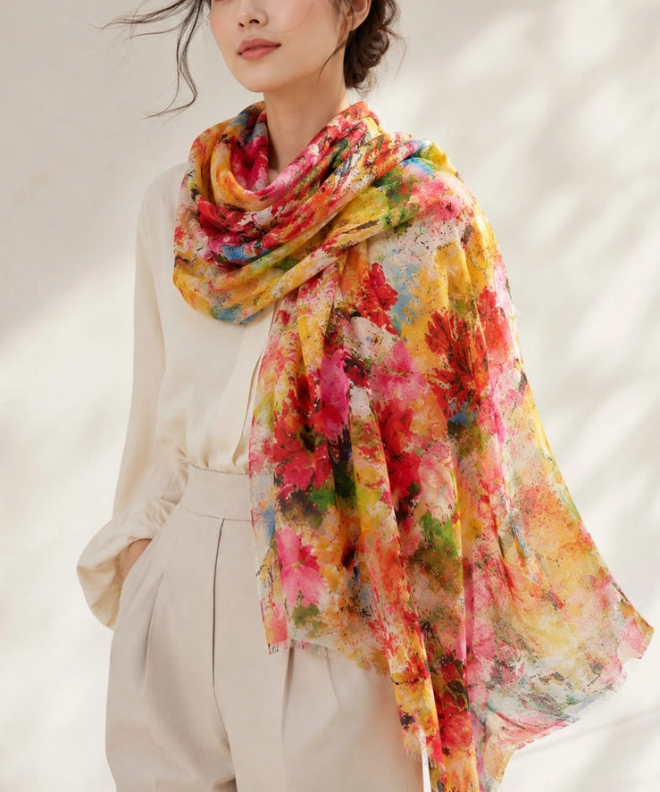 JC02450115 - Abstract Bloom Art Scarf-08-Scarves/Wraps-JC Sunny Fashion-Krista Anne's Boutique, Women's Fashion and Accessories Located in Oklahoma City, OK and Black Mountain, NC