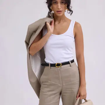 5257 - Basic Leather Belt with Asymmetrical Buckle-09-Accessories-Most Wanted USA-Krista Anne's Boutique, Women's Fashion and Accessories Located in Oklahoma City, OK and Black Mountain, NC