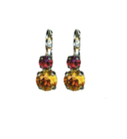 E-1190-4001-RO6 - Must-Have Double Stone Leverback Earrings