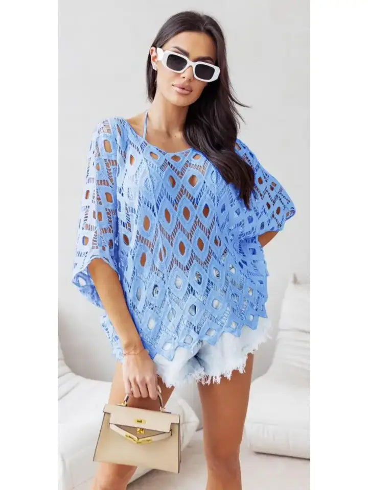 Open Diamonds Beach Coverup-05-Sweaters-Loowie-Krista Anne's Boutique, Women's Fashion and Accessories Located in Oklahoma City, OK and Black Mountain, NC