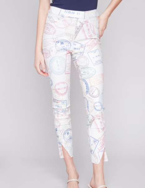 C5409R-856B - Printed Pull-On Twill Pant-4-Bottoms-Charlie B.-Krista Anne's Boutique, Women's Fashion and Accessories Located in Oklahoma City, OK