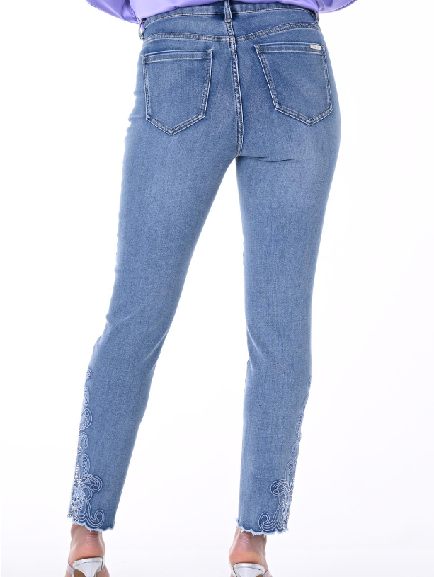 246220U - Embellished Hem Jean-4-Bottoms-Frank Lyman-Krista Anne's Boutique, Women's Fashion and Accessories Located in Oklahoma City, OK