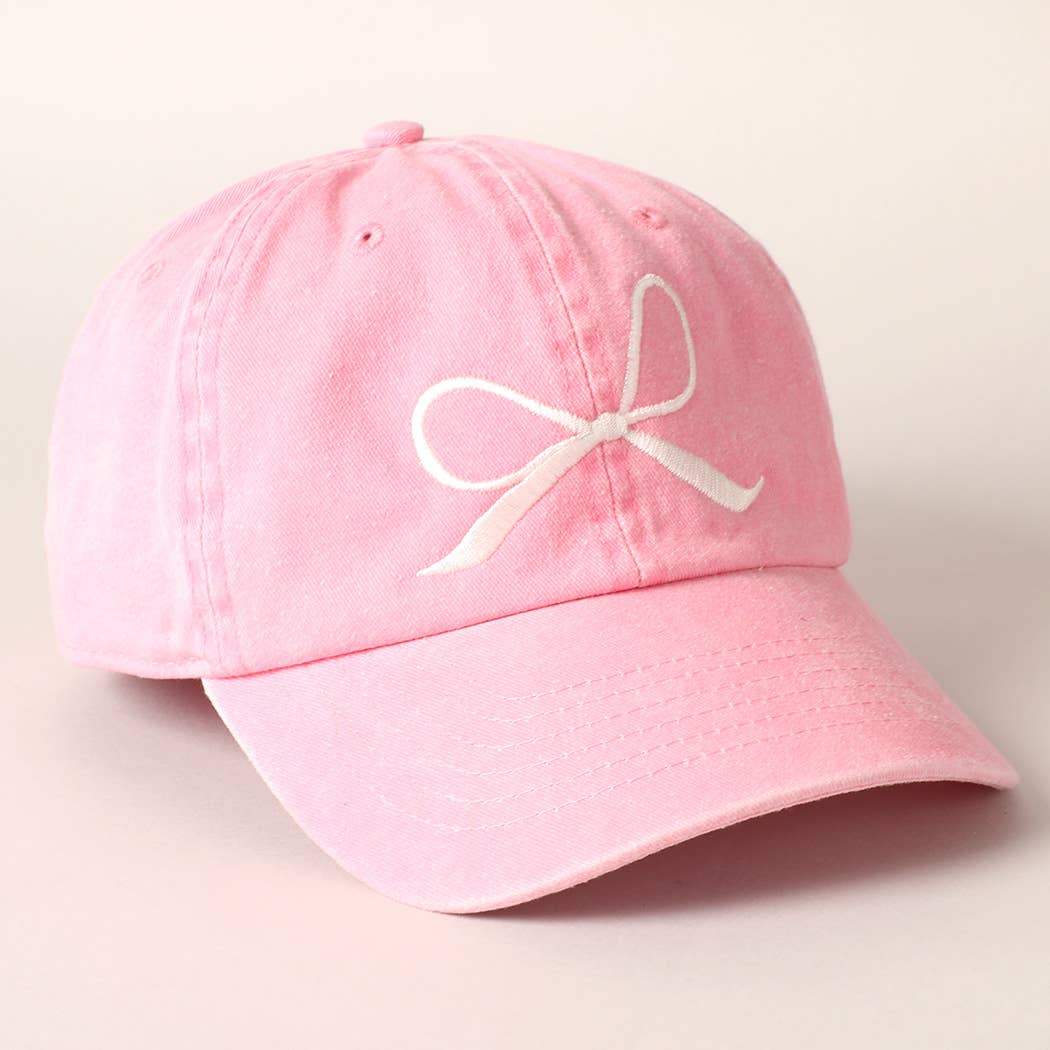 Bow Embroidered Cotton Baseball Cap-09-Accessories-Fashion City-Krista Anne's Boutique, Women's Fashion and Accessories Located in Oklahoma City, OK and Black Mountain, NC