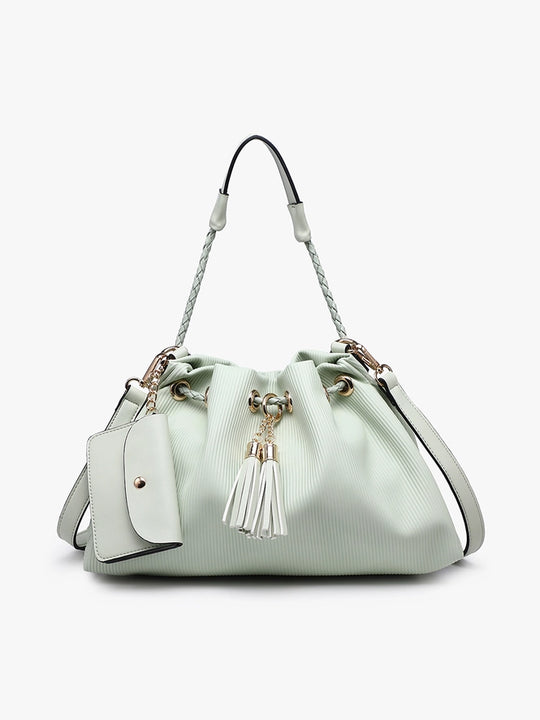 M2815 - Aaliyah Pleated Drawstring Bucket Bag-09-Accessories-Jen & Co-Krista Anne's Boutique, Women's Fashion and Accessories Located in Oklahoma City, OK and Black Mountain, NC