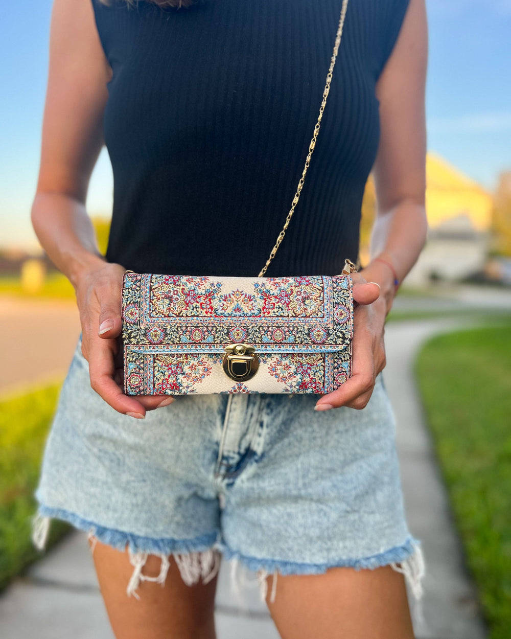 RUGCBAG-029 - Rug Design Crossbody Bag-12-Gifts-Umays Boho-Krista Anne's Boutique, Women's Fashion and Accessories Located in Oklahoma City, OK and Black Mountain, NC