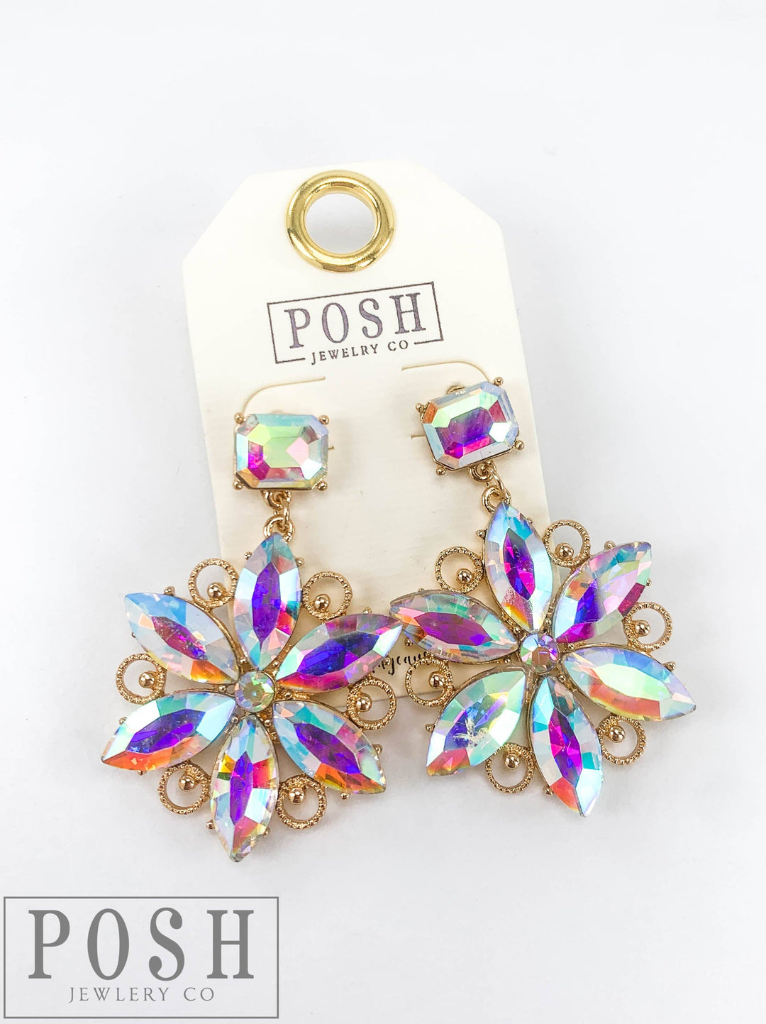 9PE209 - Rhinestone flower earring-10-Jewelry-Pink Panache Brands-Krista Anne's Boutique, Women's Fashion and Accessories Located in Oklahoma City, OK and Black Mountain, NC