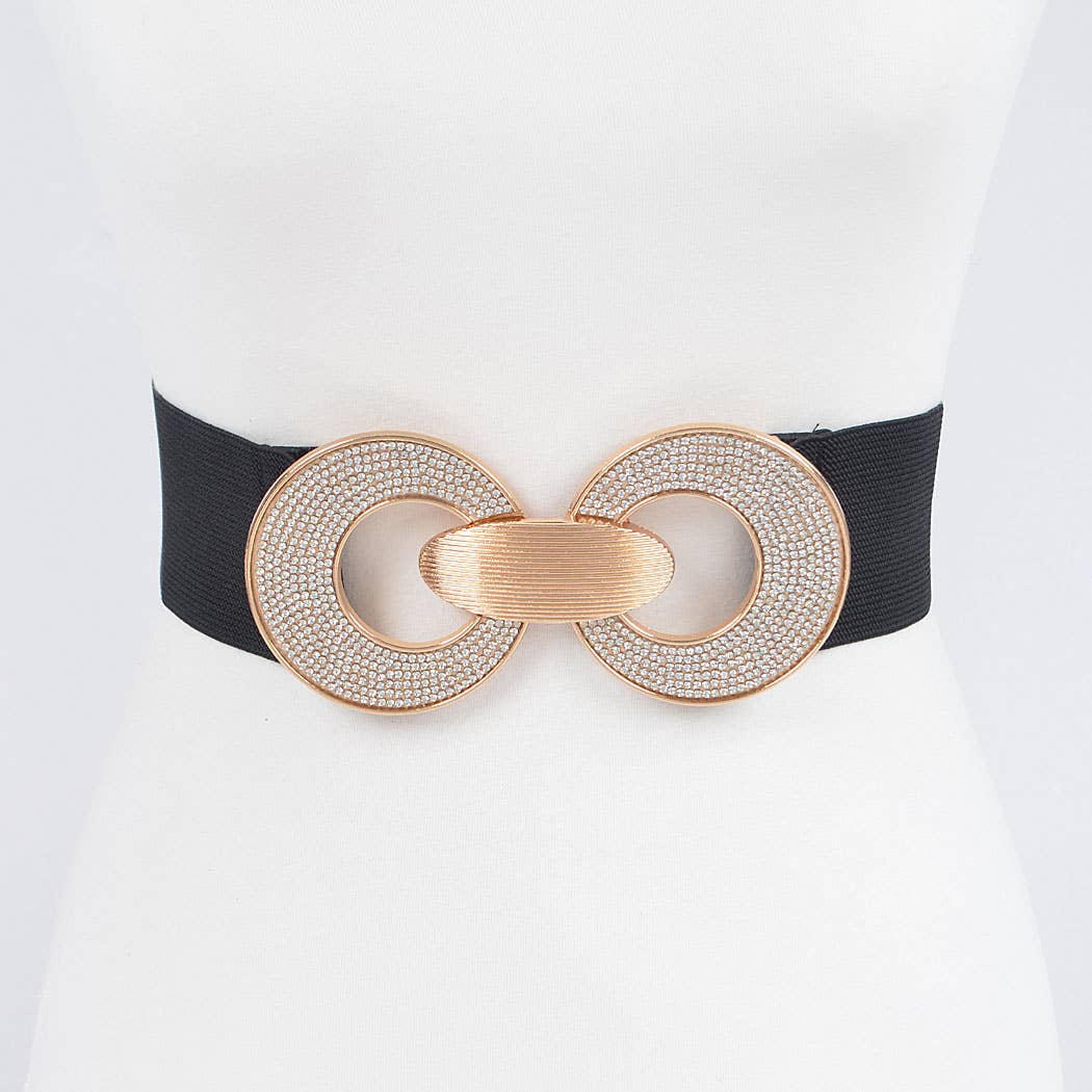 Rhinestone Hoops Elastic Belt-09-Accessories-3AM BY H&D ACCESSORIES-Krista Anne's Boutique, Women's Fashion and Accessories Located in Oklahoma City, OK and Black Mountain, NC