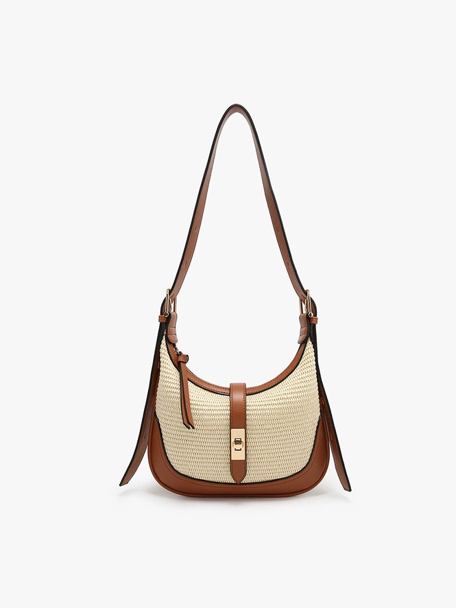M2825 - Ariana Straw Shoulder Bag-09-Accessories-Jen & Co-Krista Anne's Boutique, Women's Fashion and Accessories Located in Oklahoma City, OK and Black Mountain, NC