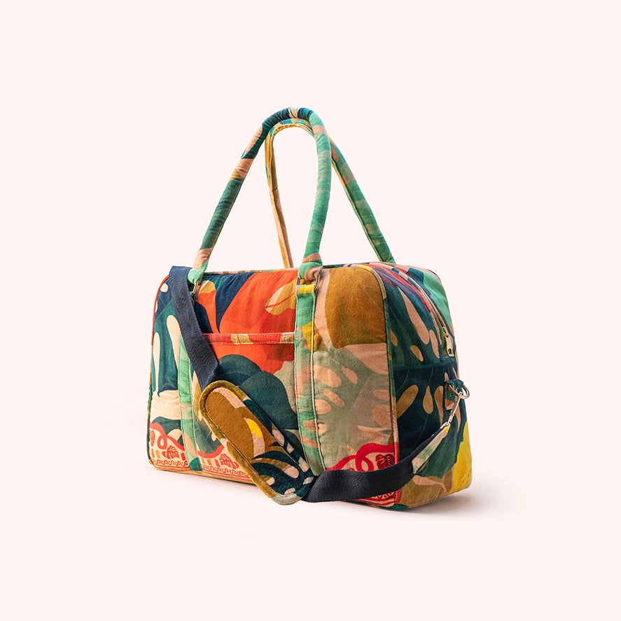 LWB3 - Exotic Leaves Luxe Weekender Bag-09-Accessories-Powder-Krista Anne's Boutique, Women's Fashion and Accessories Located in Oklahoma City, OK and Black Mountain, NC