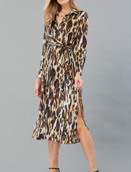 D3257 - Animal Print Dress-06-Dresses/Jumpsuits-Lola & Sophie-Krista Anne's Boutique, Women's Fashion and Accessories Located in Oklahoma City, OK and Black Mountain, NC