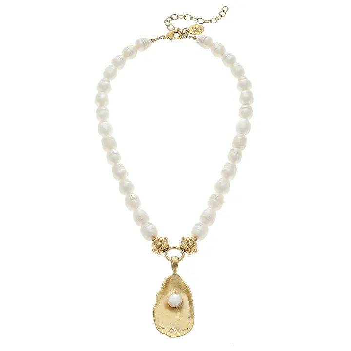 3974W - Pearl Strand w/ Oyster Pendant-10-Jewelry-Susan Shaw-Krista Anne's Boutique, Women's Fashion and Accessories Located in Oklahoma City, OK and Black Mountain, NC