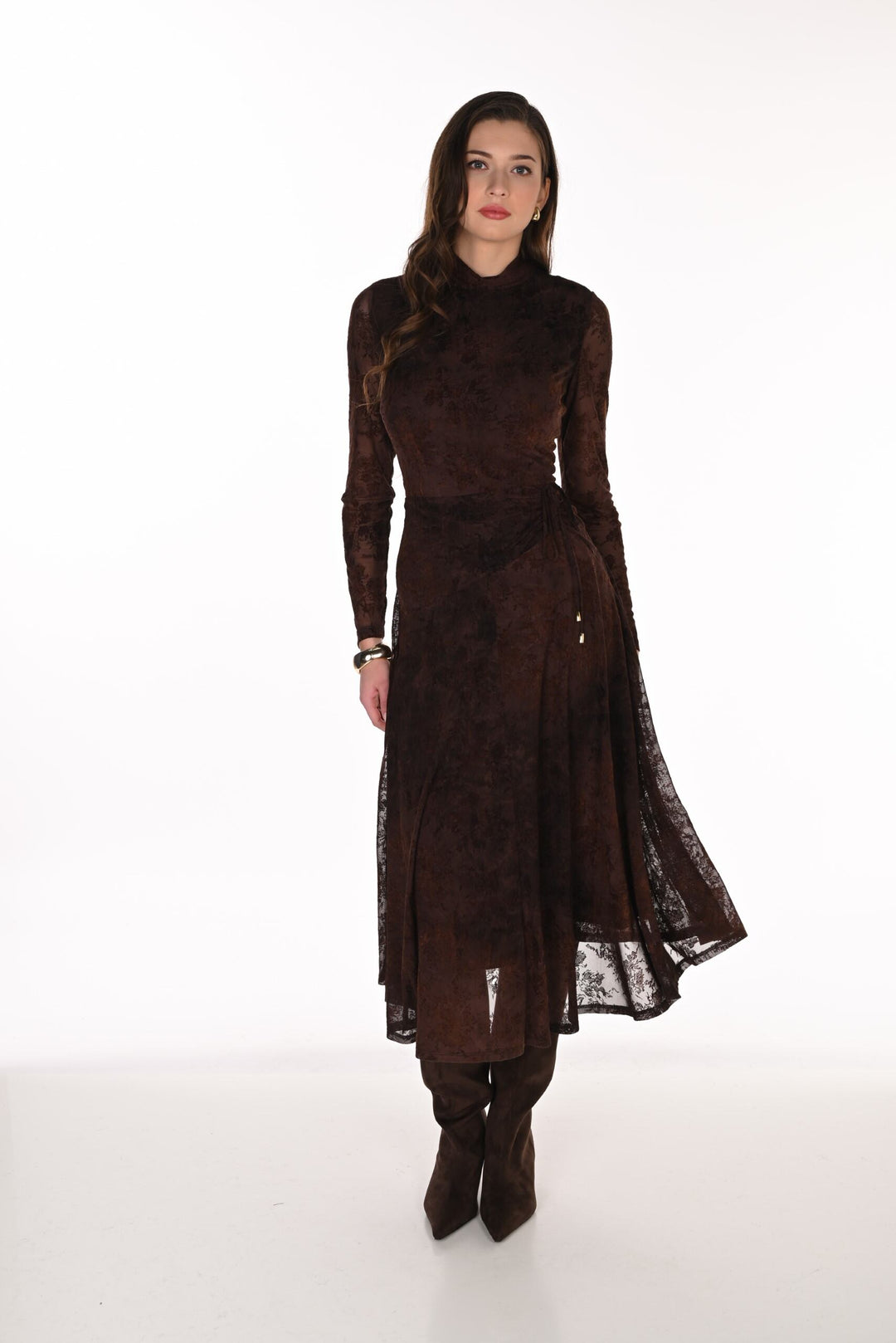 263463 - Burnout Dress w/ Waist Ruching-06-Dresses/Jumpsuits-Frank Lyman-Krista Anne's Boutique, Women's Fashion and Accessories Located in Oklahoma City, OK and Black Mountain, NC