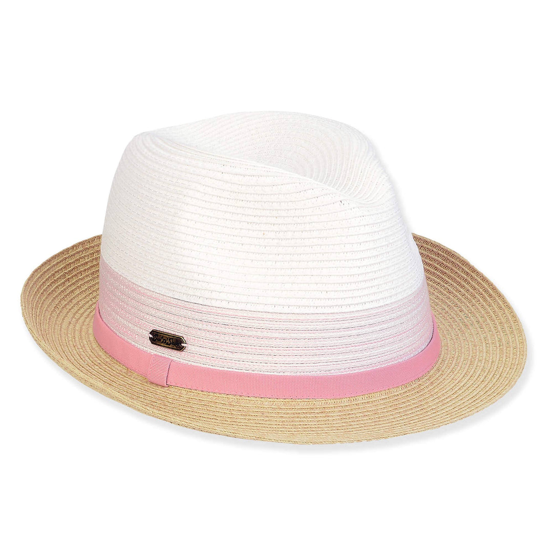 HH3278-A - Paper Braid Banded Fedora-09-Accessories-Sun 'N Sand-Krista Anne's Boutique, Women's Fashion and Accessories Located in Oklahoma City, OK and Black Mountain, NC
