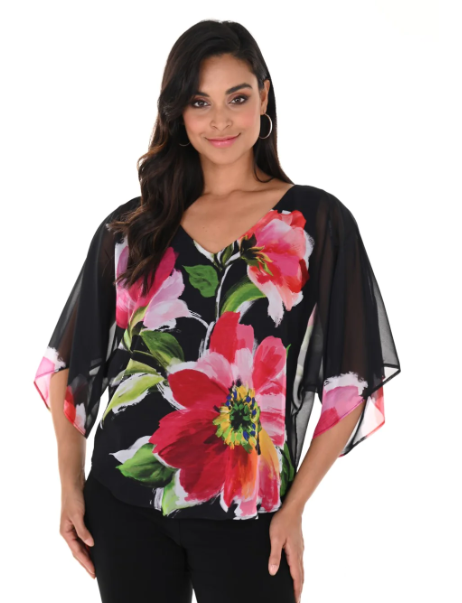 246186 - Floral Overlay Top