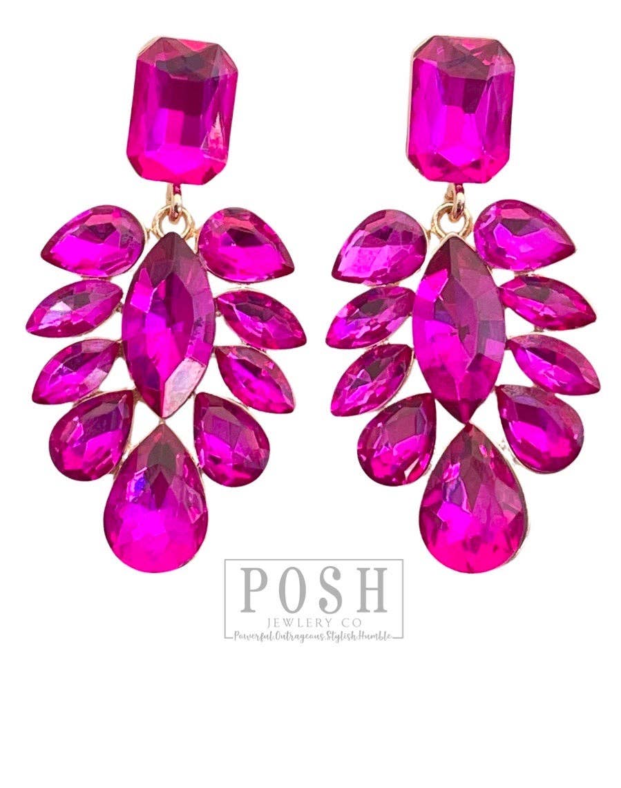 9PE264 - Teardrop statement earring-10-Jewelry-Pink Panache Brands-Krista Anne's Boutique, Women's Fashion and Accessories Located in Oklahoma City, OK and Black Mountain, NC