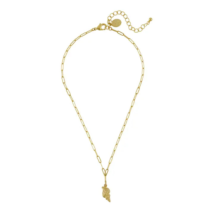 3601SH - Spiral Shell Paperclip Necklace-10-Jewelry-Susan Shaw-Krista Anne's Boutique, Women's Fashion and Accessories Located in Oklahoma City, OK and Black Mountain, NC