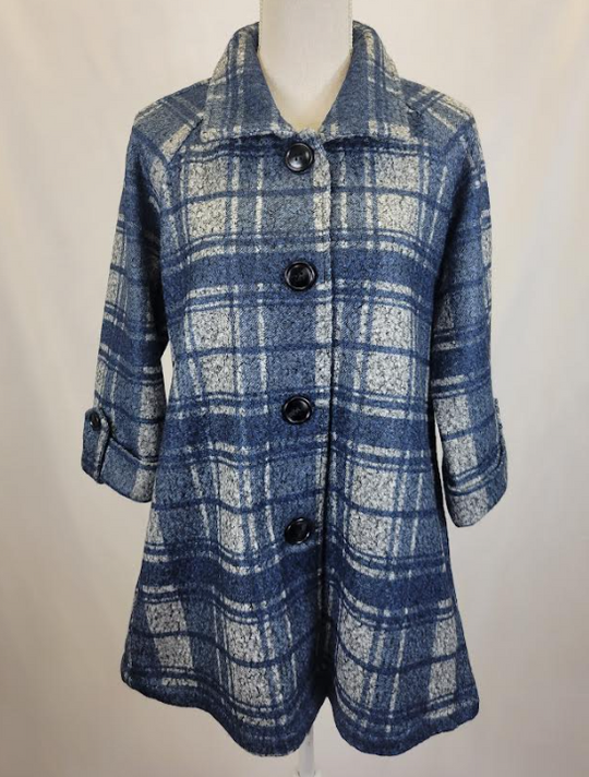 761102 - Plaid Short Coat-7-Coats/Outerwear-Boho Chic-Krista Anne's Boutique, Women's Fashion and Accessories Located in Oklahoma City, OK