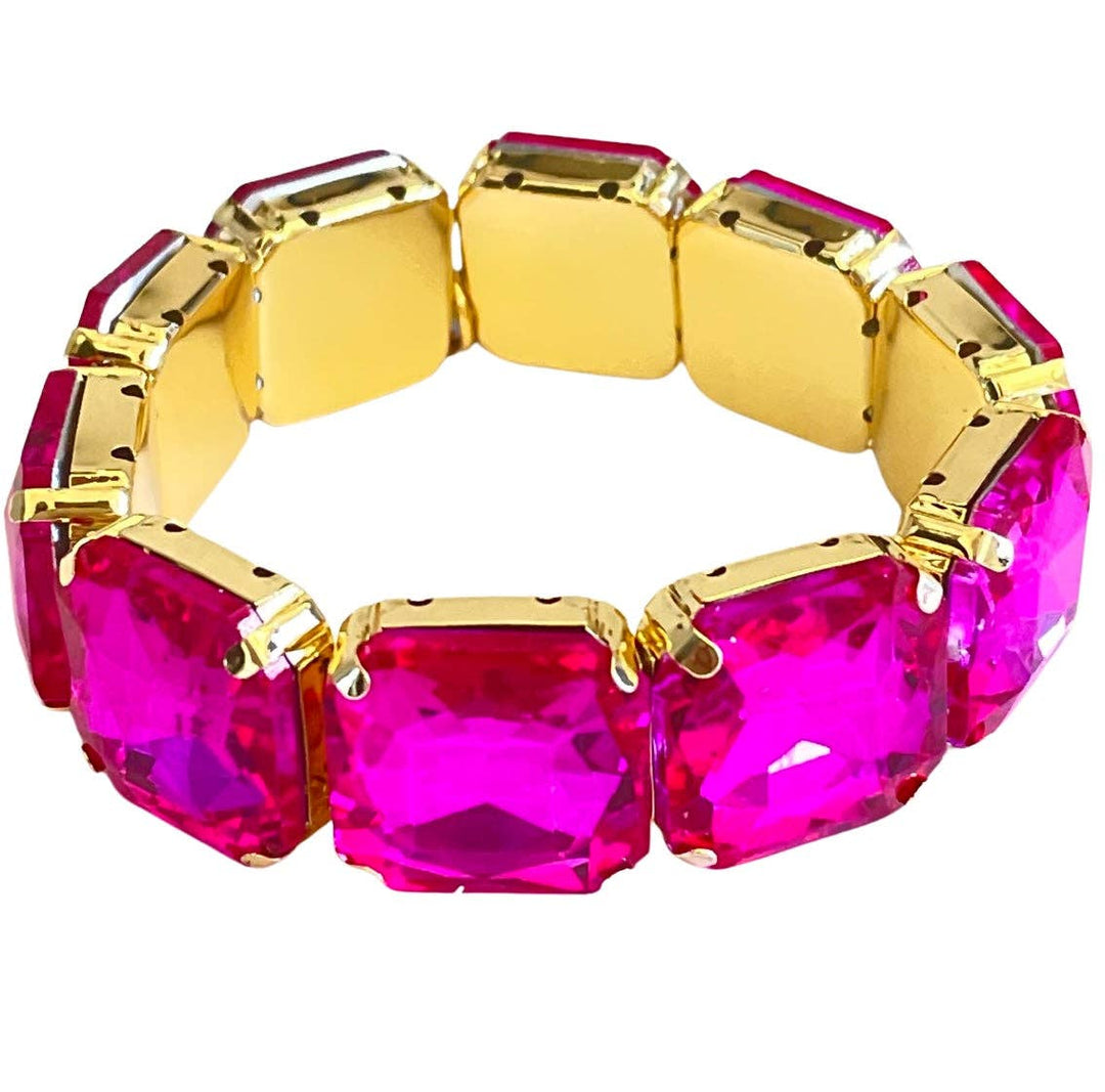 1CNC J103 - Fuchsia rhinestone stretch bracelet-Pink Panache Brands-Krista Anne's Boutique, Women's Fashion and Accessories Located in Oklahoma City, OK and Black Mountain, NC