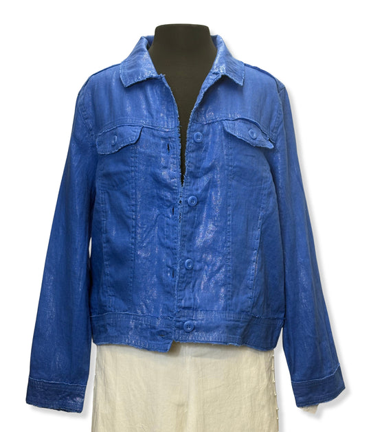 LIN7403M - Metallic Travel Jacket-01-Jackets/Blazers-Lulu-B-Krista Anne's Boutique, Women's Fashion and Accessories Located in Oklahoma City, OK and Black Mountain, NC
