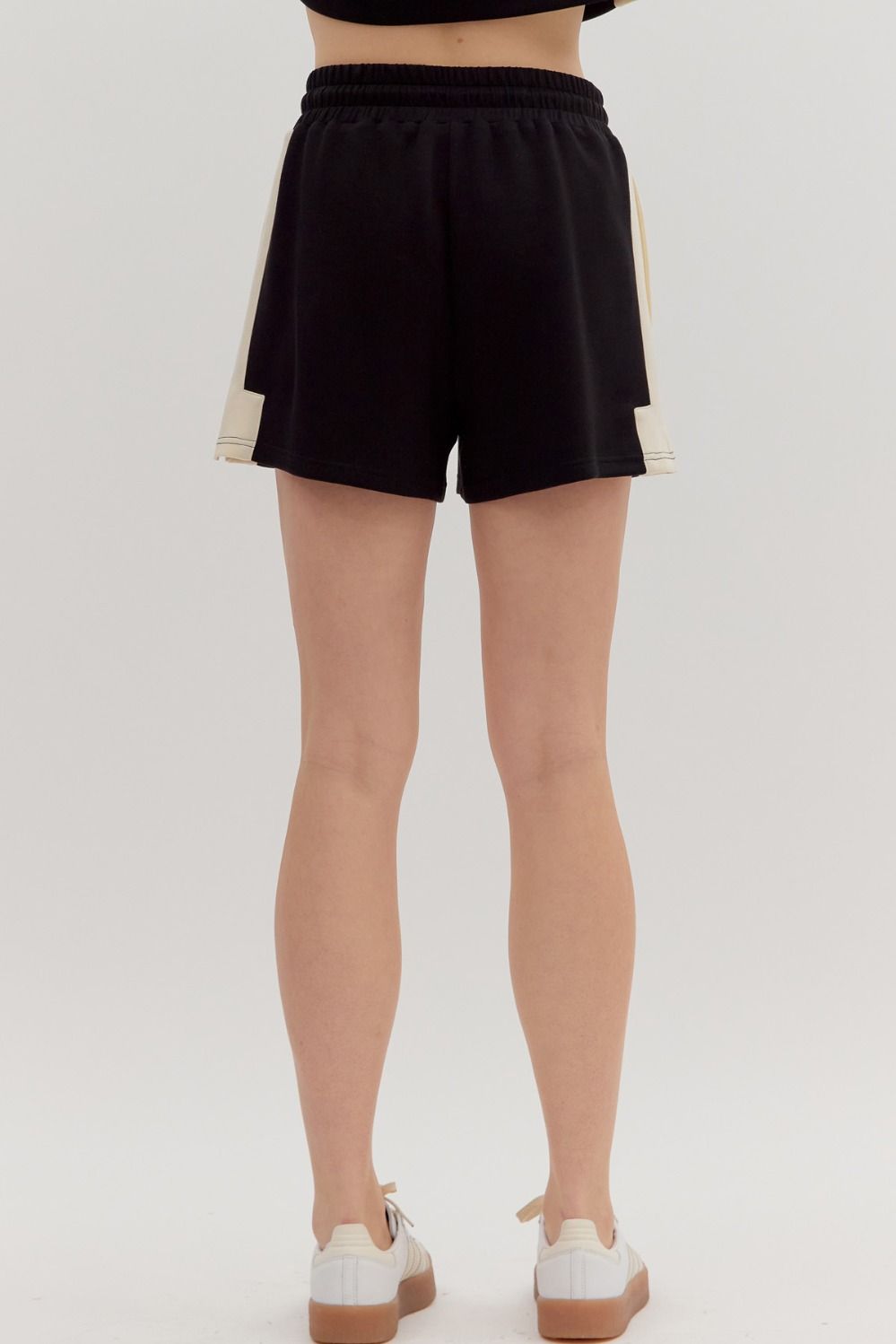 P27379 - Drawstring Shorts w/ Contrast Sides-04-Bottoms-Aslan Rose-Krista Anne's Boutique, Women's Fashion and Accessories Located in Oklahoma City, OK and Black Mountain, NC