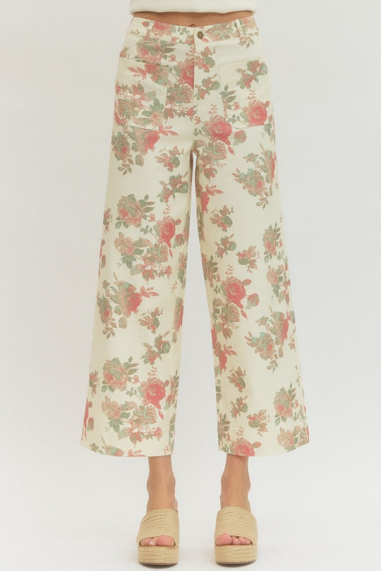 P27819 - Faded Florals Jean-04-Bottoms-Entro-Krista Anne's Boutique, Women's Fashion and Accessories Located in Oklahoma City, OK and Black Mountain, NC