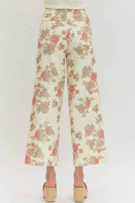 P27819 - Faded Florals Jean-04-Bottoms-Entro-Krista Anne's Boutique, Women's Fashion and Accessories Located in Oklahoma City, OK and Black Mountain, NC