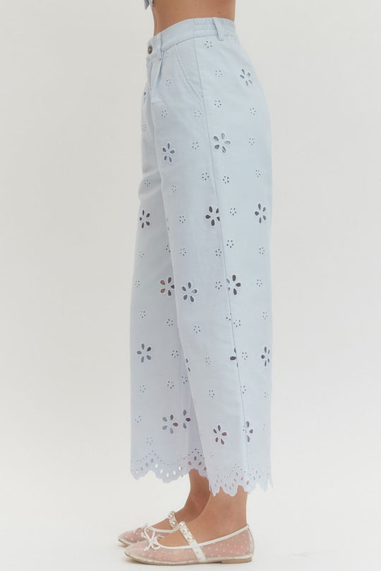 P28451 - Floral Cut Out Pants-04-Bottoms-Entro-Krista Anne's Boutique, Women's Fashion and Accessories Located in Oklahoma City, OK and Black Mountain, NC