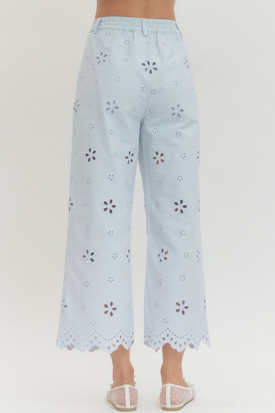 P28451 - Floral Cut Out Pants-04-Bottoms-Entro-Krista Anne's Boutique, Women's Fashion and Accessories Located in Oklahoma City, OK and Black Mountain, NC