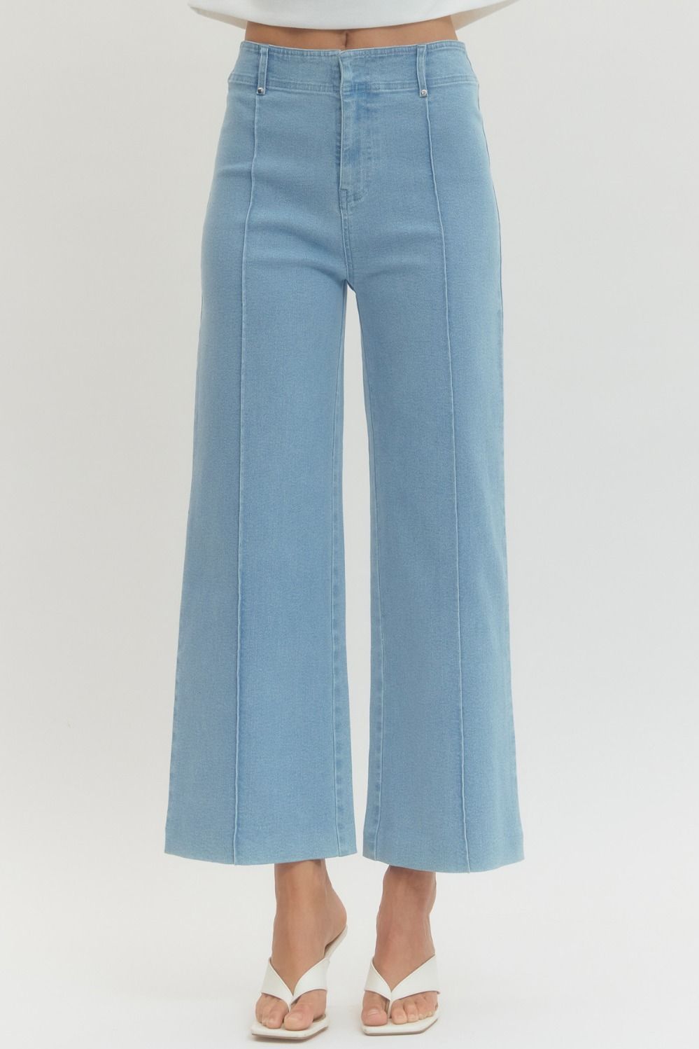 P28664 - Center Seam Wide Leg Jean-04-Bottoms-Entro-Krista Anne's Boutique, Women's Fashion and Accessories Located in Oklahoma City, OK and Black Mountain, NC