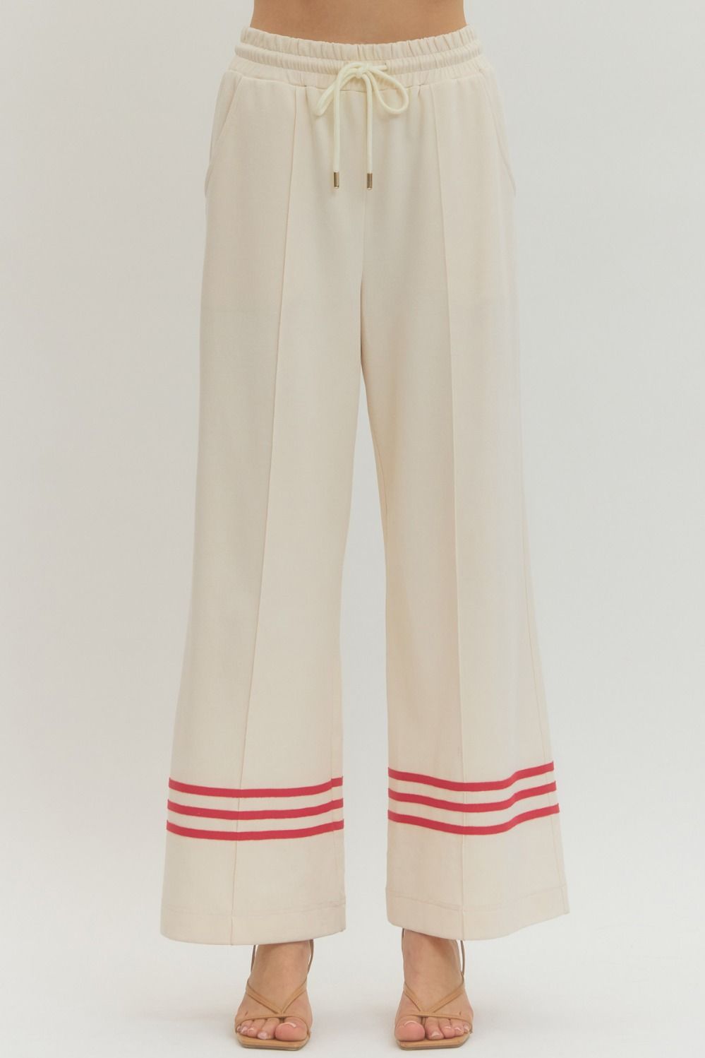 P30627 - Contrast Stripe Cuff Sweatpants-04-Bottoms-Entro-Krista Anne's Boutique, Women's Fashion and Accessories Located in Oklahoma City, OK and Black Mountain, NC